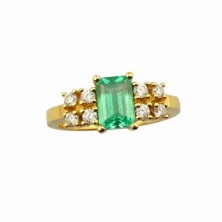 Anillo OA esmeralda cuadrada brillantes cuadrados