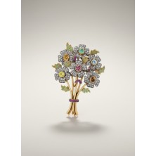 BROCHE PLATA VERMEIL RAMO VARIAS PIEDRAS