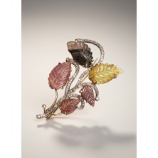BROCHE PIEDRAS HOJAS 