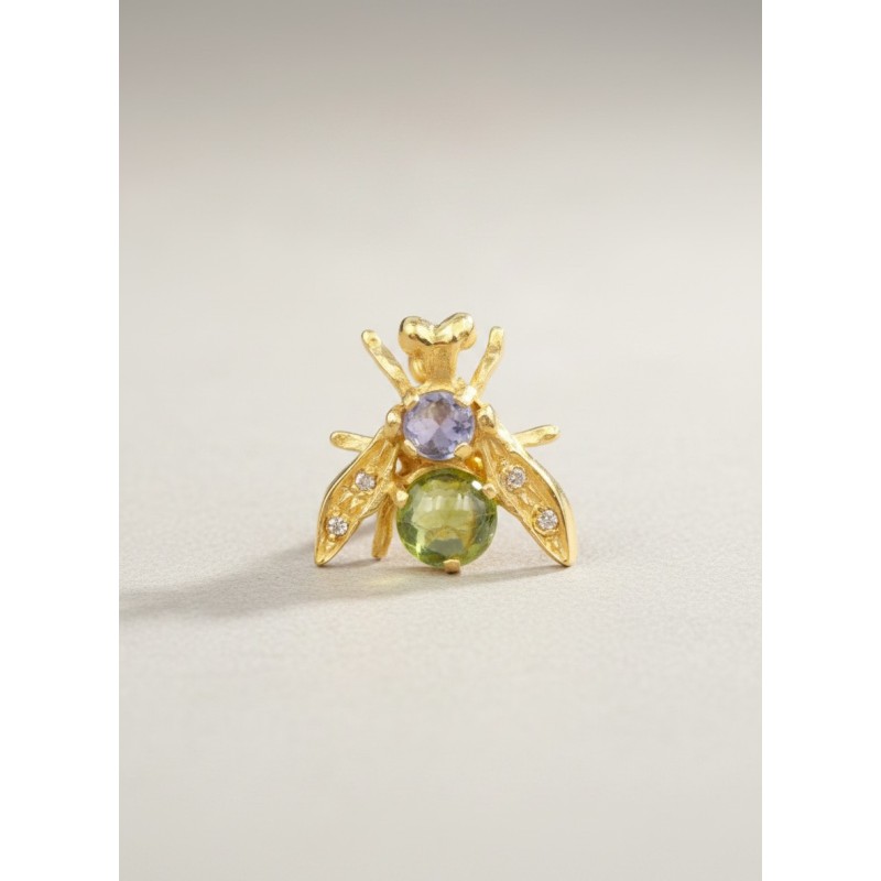 BROCHE MOSQUITA VERDE AZUL
