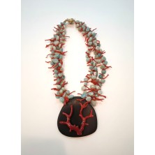 COLLAR CORAL Y EBANO