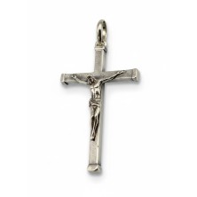 COLGANTE PLATA CRUZ CUADRADA CRISTO GRANDE