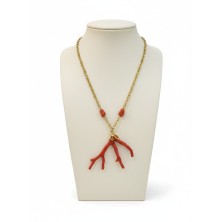 COLLAR PLATA Y CORAL